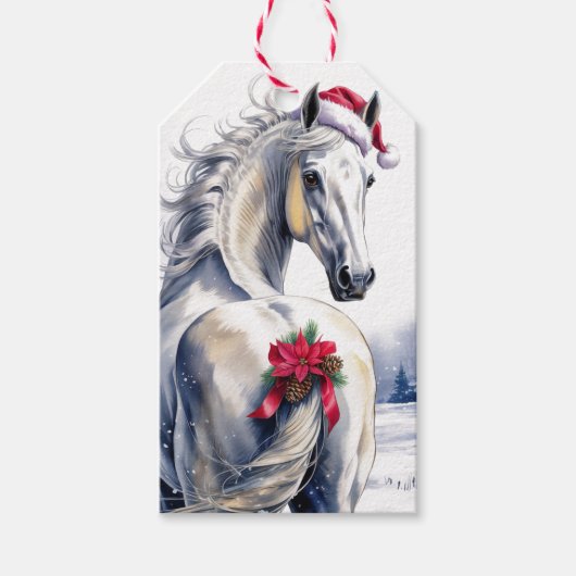 Mooie Paard Kerstcadeautag Cadeaulabel (Voorkant)