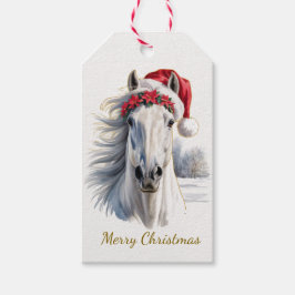 Mooie Paard Kerstcadeautag Cadeaulabel