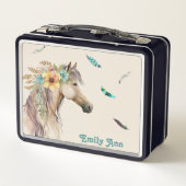 Mooie paard met veren gepersonaliseerd (Achterkant)