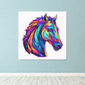Mooie Paard Pop Art Canvas Afdruk (Insitu (Houten vloer))