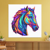 Mooie Paard Pop Art Canvas Afdruk (Insitu (Woonkamer))