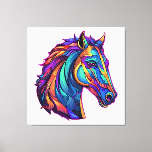 Mooie Paard Pop Art Canvas Afdruk (Voorkant)