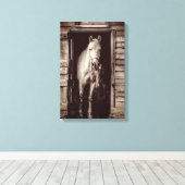 Mooie Paarden Boerderij Dieren Bruin Canvas Afdruk (Insitu (Houten vloer))