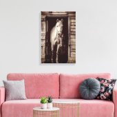 Mooie Paarden Boerderij Dieren Bruin Canvas Afdruk (Insitu (Woonkamer))