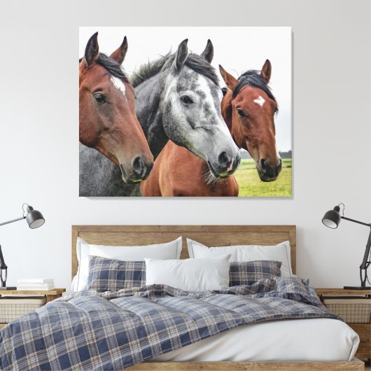 Mooie paarden canvas afdruk (Insitu (Slaapkamer))
