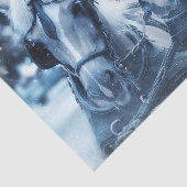 Mooie paarden die in de sneeuw lopen tissuepapier (Detail)