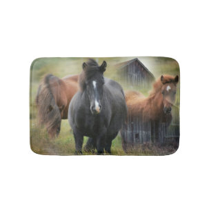 Mooie paarden en bijtende Barn Badmat