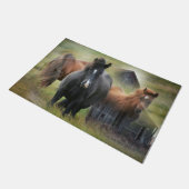 Mooie paarden en bijtende Barn Deurmat (Schuin)