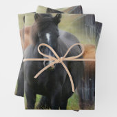 Mooie paarden en bijtende Barn Inpakpapier Vel (In situ)