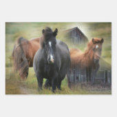 Mooie paarden en bijtende Barn Inpakpapier Vel (Voorkant 3)