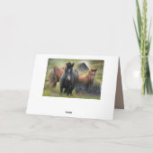 Mooie paarden en bijtende Barn Kaart (Achterkant)