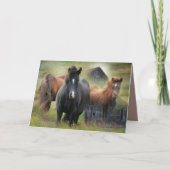 Mooie paarden en bijtende Barn Kaart (Voorkant)