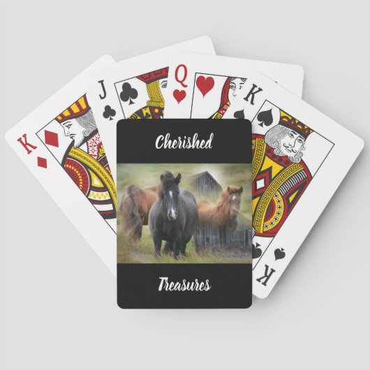 Mooie paarden en bijtende Barn Pokerkaarten (Achterkant)
