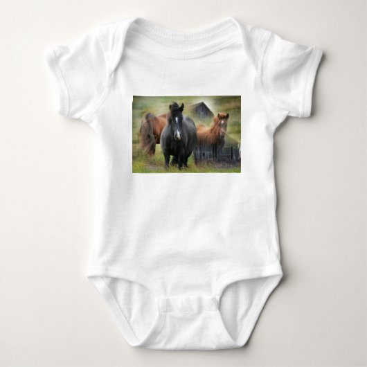 Mooie paarden en bijtende Barn Romper (Voorkant)