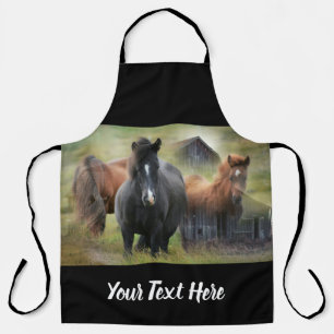 Mooie paarden en bijtende Barn Schort