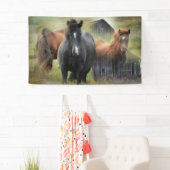 Mooie paarden en bijtende Barn Spandoek (Insitu)
