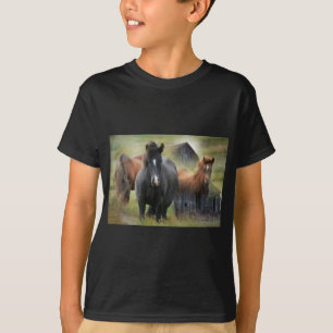 Mooie paarden en bijtende Barn T-shirt
