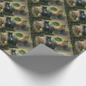 Mooie paarden en bijtende kerstmis cadeaupapier (Hoek)