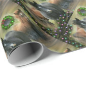 Mooie paarden en bijtende kerstmis cadeaupapier (Rol Hoek)