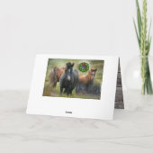 Mooie paarden en bijtende kerstmis feestdagen kaart (Achterkant)