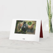 Mooie paarden en bijtende kerstmis feestdagen kaart (Achterkant)