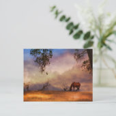 Mooie paarden- en eekbomen met Briefkaart van wolk (Staand voorkant)