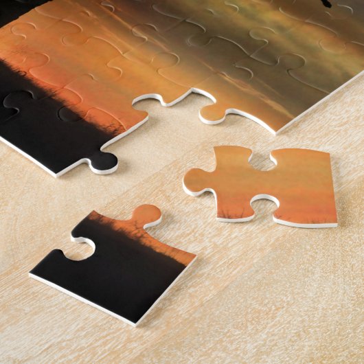 Mooie paarden en eikenbomen legpuzzel (Zijkant)