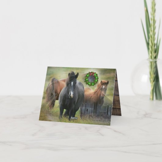 Mooie paarden en feestdagen met bijtende barn (Achterkant)