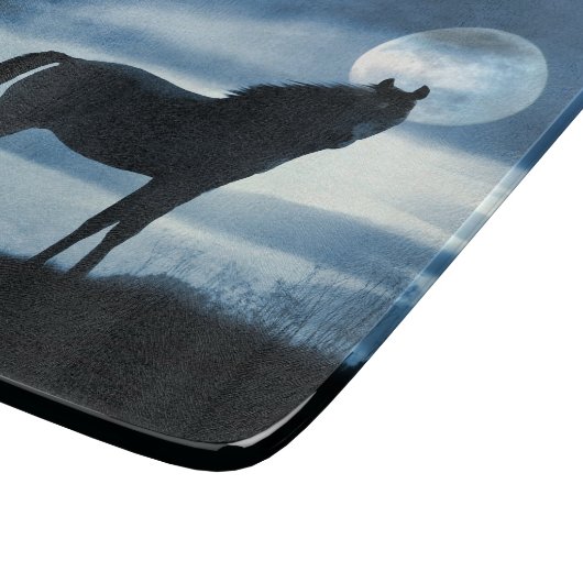 Mooie paarden en maan snijplank (Hoek)