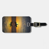 Mooie paarden en Rider op het strand Bagagelabel (Voorkant horizontaal)