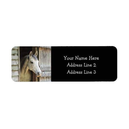 Mooie paarden en Rustic Barn Etiket (Voorkant)