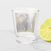 Mooie paarden en rustieke schuur shot glas (Achterkant)