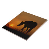 Mooie paarden en Southwestern Sunset Tegeltje (Zijkant)