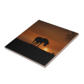 Mooie paarden en Southwestern Sunset Tegeltje (Zijkant)