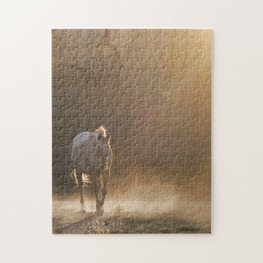 Mooie paarden en zonlicht legpuzzel (Verticaal)