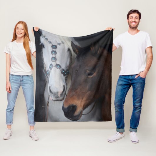 Mooie Paarden Foto Fleece Deken (In situ)