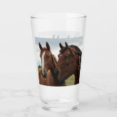 Mooie paarden gepersonaliseerd glas (Achterkant)