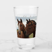 Mooie paarden gepersonaliseerd glas (Voorkant)