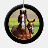 Mooie paarden gepersonaliseerd keramisch ornament (Achterkant)