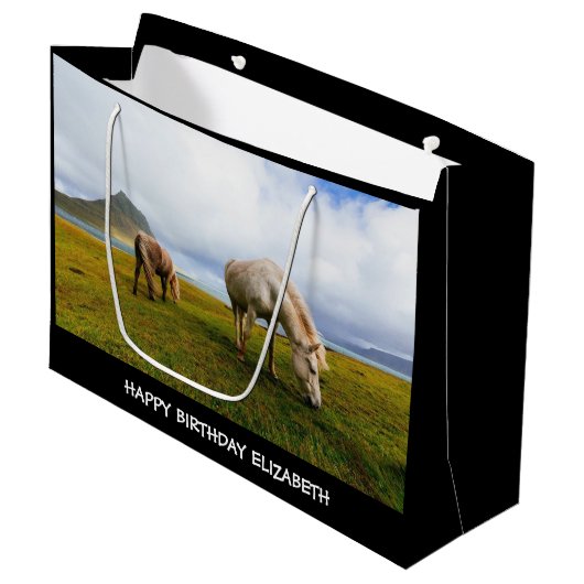 Mooie paarden Grote Gift Bag Groot Cadeauzakje (Voorkant Gekanteld)