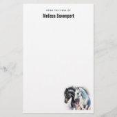 Mooie paarden in de Waterverf Briefpapier (Voorkant)