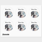 Mooie paarden in de Waterverf Dank u wel Ronde Sticker (Vel)