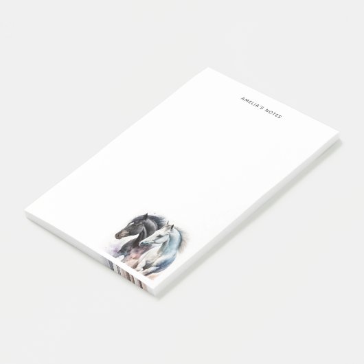 Mooie paarden in de Waterverf Post-it® Notes (Schuin)