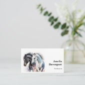 Mooie paarden in de Waterverf Visitekaartje (Staand voorkant)