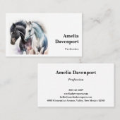 Mooie paarden in de Waterverf Visitekaartje (Voorkant / Achterkant)