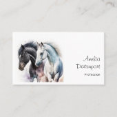 Mooie paarden in de Waterverf Visitekaartje (Voorkant)