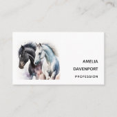 Mooie paarden in de Waterverf Visitekaartje (Voorkant)