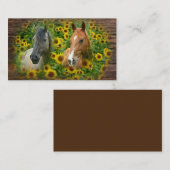 Mooie paarden in het veld Zonnebloemen Visitekaartje (Voorkant / Achterkant)