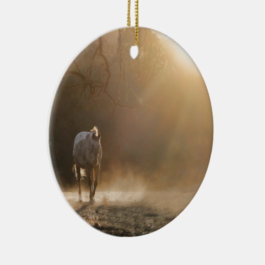 Mooie paarden in zonlicht keramisch ornament (Rechts)