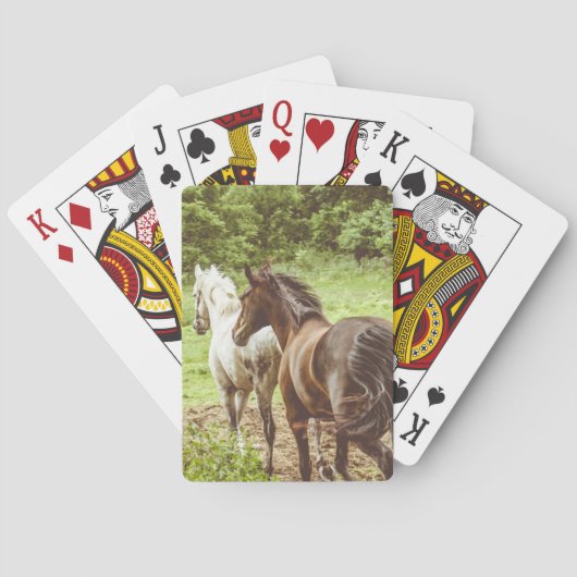 Mooie Paarden Landelijke Boerderij Pokerkaarten (Achterkant)